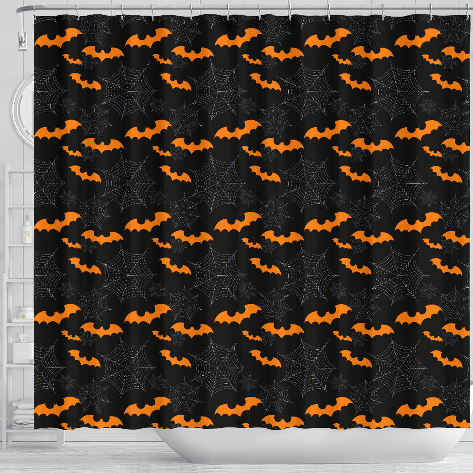 Cobweb Spider Web Bat Pattern Shower Curtain Fulfilled In US