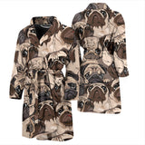 Pug Pattern Background Men Bathrobe