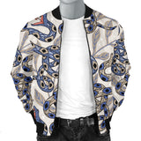 Snake Leaves Pattern Men Bomber Jacket