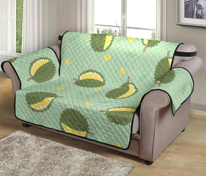 Durian Pattern Green Background Loveseat Couch Cover Protector