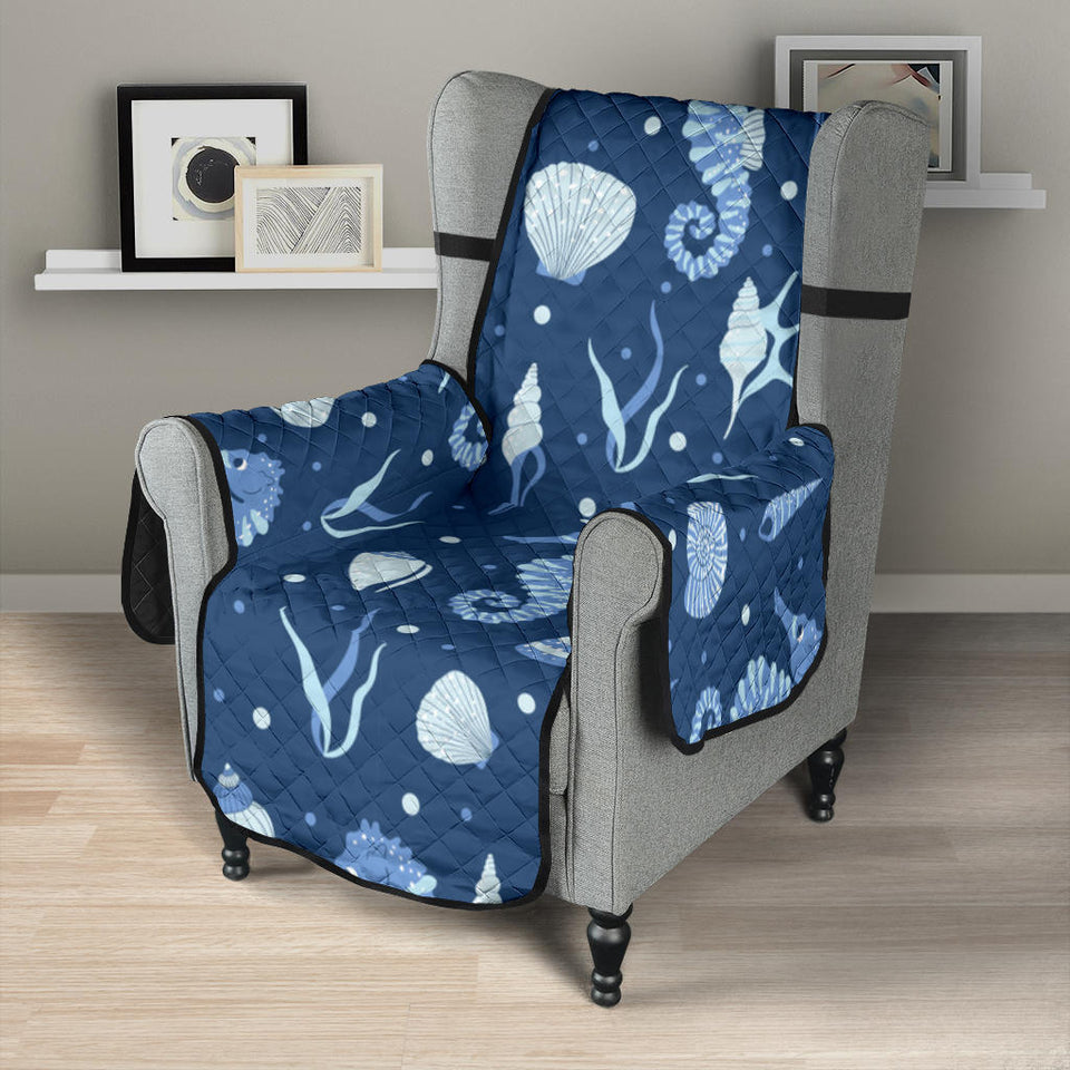 Seahorse Shell Pattern Chair Cover Protector