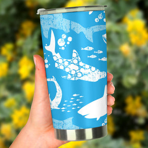 Shark Pattern Blue Theme Tumbler