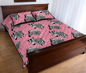 Zebra Head Pattern Quilt Bed Set