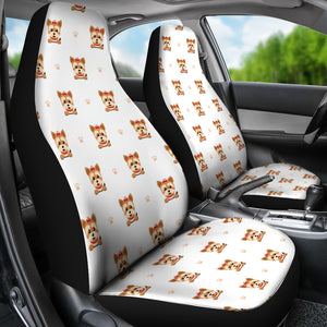 Yorkshire Terrier Pattern Print Design 03 Universal Fit Car Seat Covers