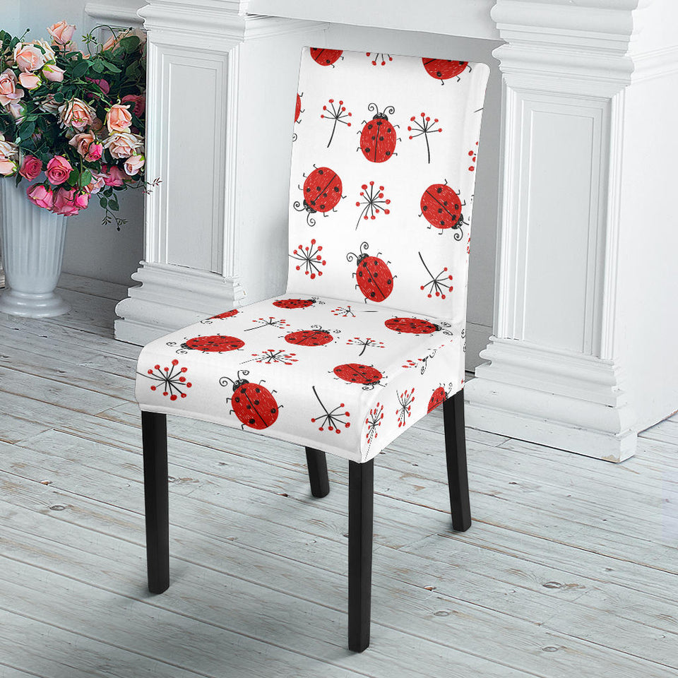 Ladybug Pattern Print Design 04 Dining Chair Slipcover