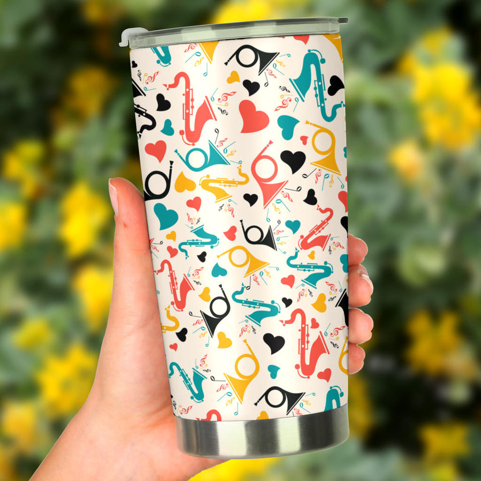 Saxophone Pattern Background Tumbler