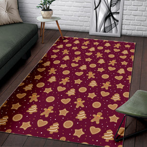 Christmas Ginger Cookie Pattern Background Area Rug