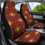 Sun Pattern Red Background Universal Fit Car Seat Covers