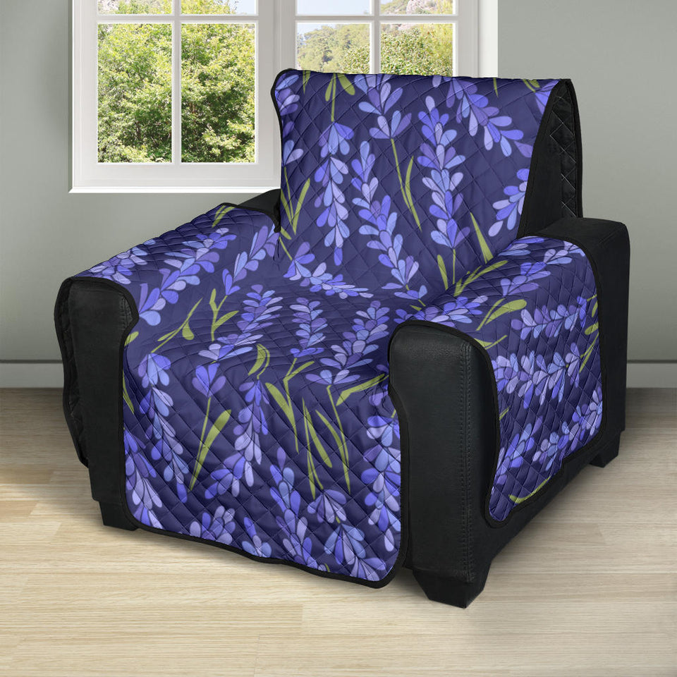 Lavender Theme Pattern Recliner Cover Protector