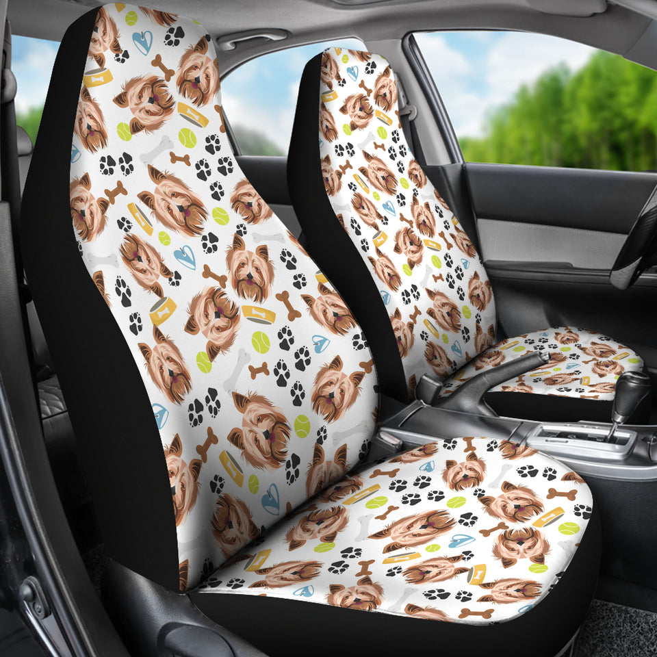 Yorkshire Terrier Pattern Print Design 05 Universal Fit Car Seat Covers