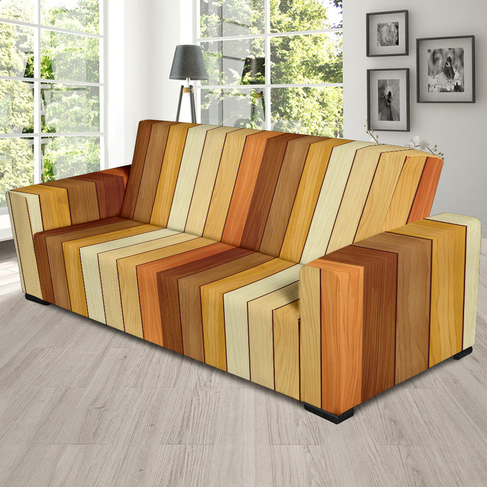 Wood Printed Pattern Print Design 01  Sofa Slipcover