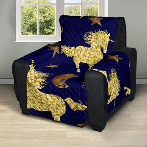 Unicorn Gold Pattern Recliner Cover Protector