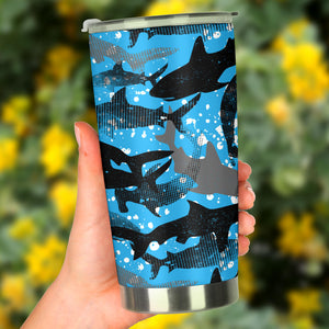 Shark Pattern Background Tumbler