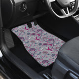 Hummingbird Pattern Print Design 04 Front and Back Car Mats