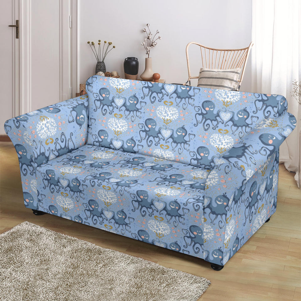 Octopus Heart Pattern Loveseat Couch Slipcover