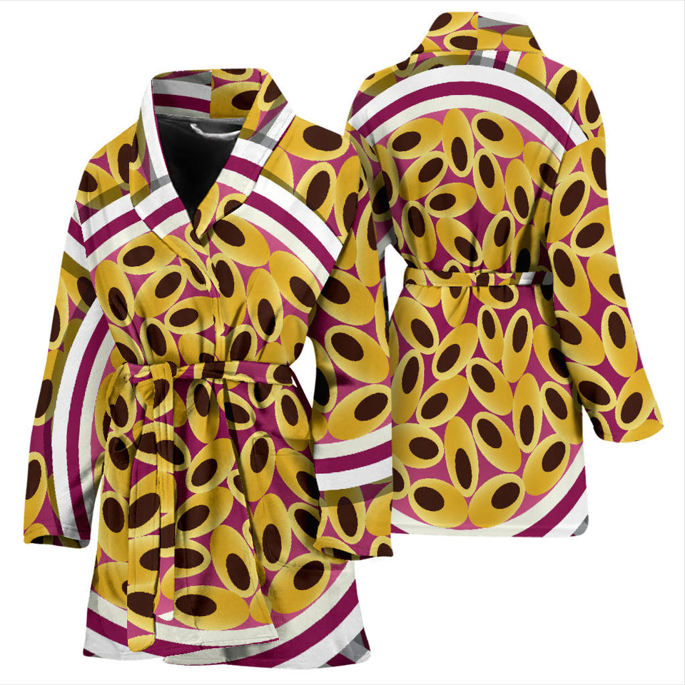 Passion Fruit Seed Pattern Women Bathrobe