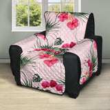 Red Pink Orchid Hibiscus Pattern Recliner Cover Protector