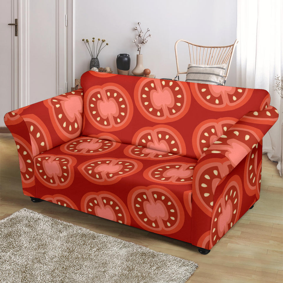 Sliced Tomato Pattern Loveseat Couch Slipcover