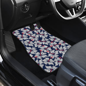 Hibiscus Pattern Print Design 02 Front and Back Car Mats