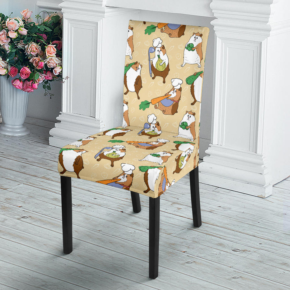 Guinea Pig Pattern Print Design 02 Dining Chair Slipcover
