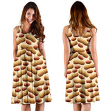Peanut Pattern Sleeveless Midi Dress