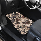Pug Pattern Background Front and Back Car Mats
