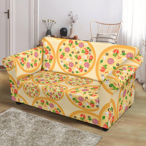 Pizza Theme Pattern Loveseat Couch Slipcover