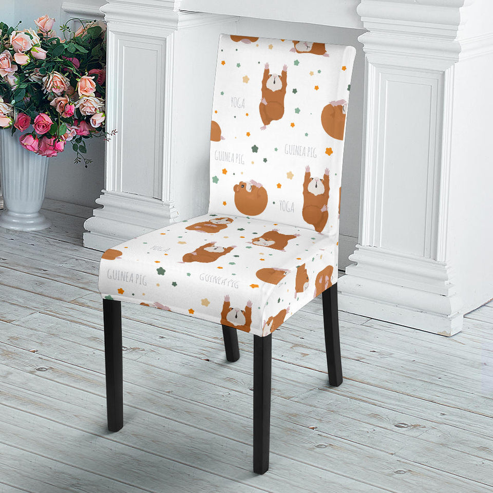 Guinea Pig Pattern Print Design 01 Dining Chair Slipcover
