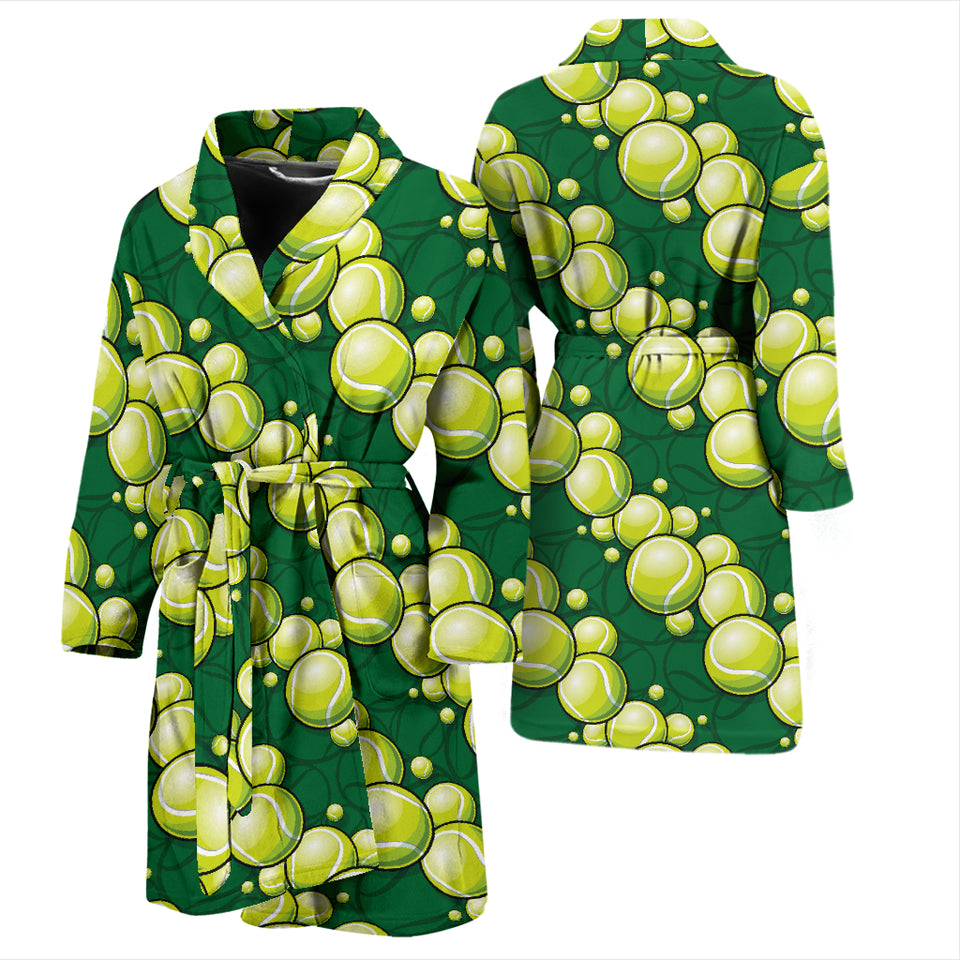 Tennis Pattern Print Design 04 Men Bathrobe