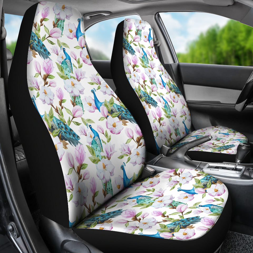 Peacock Pink Flower Pattern Universal Fit Car Seat Covers