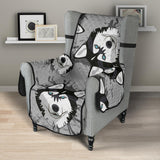 Siberian Husky Pattern Theme Chair Cover Protector