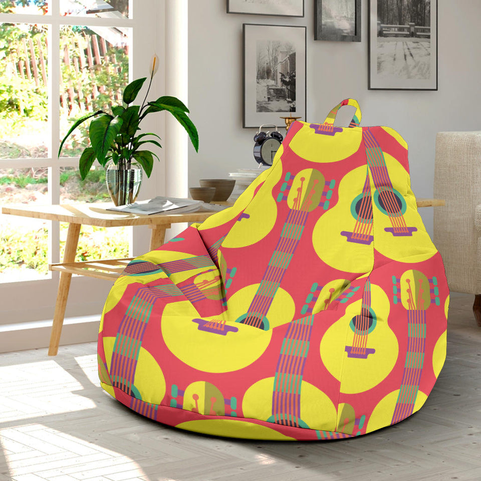 Classic Guitar Theme Pattern Bean Bag Cover