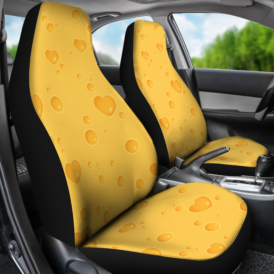 Cheese Heart Texture Pattern Universal Fit Car Seat Covers