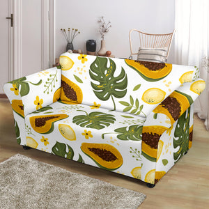 Papaya Leaves Flower Pattern Loveseat Couch Slipcover