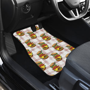 Hamburger Pattern Print Design 03 Front and Back Car Mats