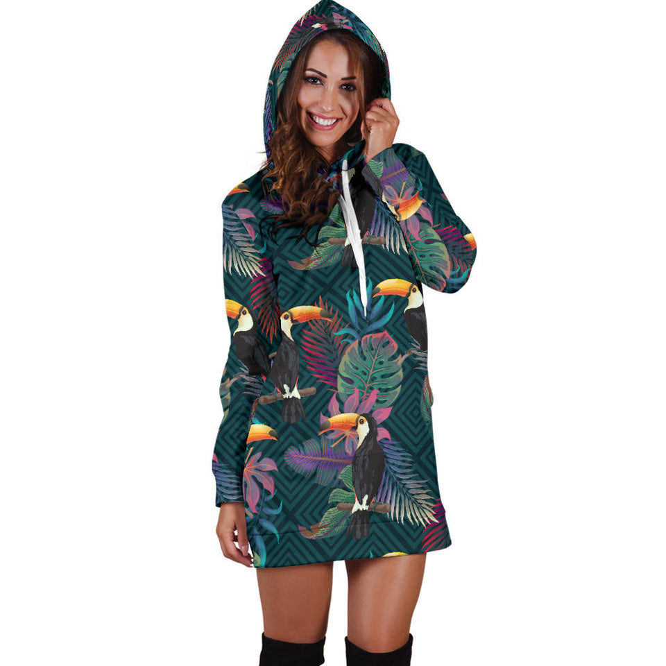 Toucan Pattern Women Hoodie Dress