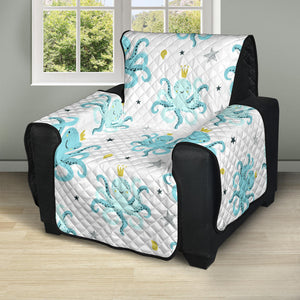 Octopus Blue Pattern Recliner Cover Protector