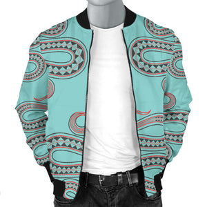 Snake Tribal Pattern Men Bomber Jacket