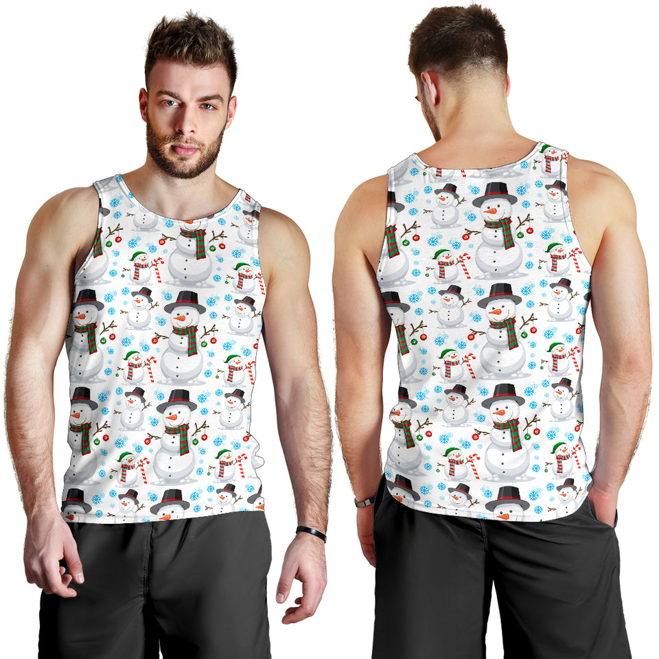 Snowman Pattern Background Men Tank Top