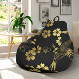 Gold Japanese Theme Pattern Bean Bag Cover