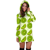 Kiwi Pattern Women Hoodie Dress