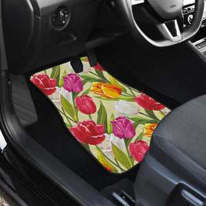 Colorful Tulip Pattern Front Car Mats