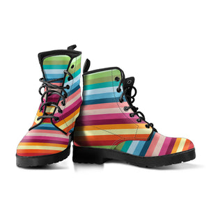 Rainbow Pattern Leather Boots