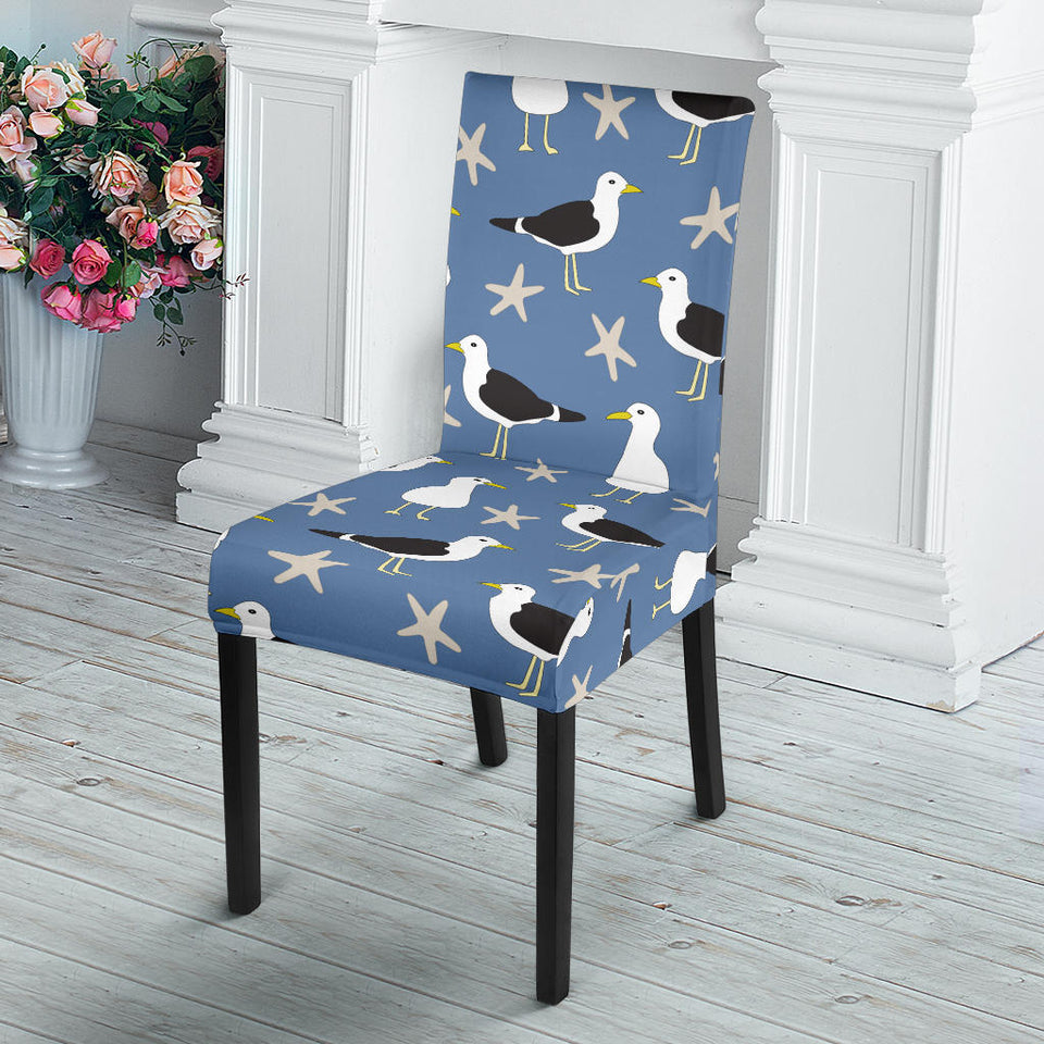 Seagull Pattern Print Design 01 Dining Chair Slipcover
