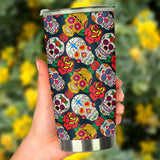 Suger Skull Pattern Background Tumbler