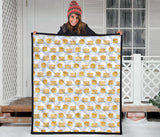 Pancake Pattern Print Design 01 Premium Quilt