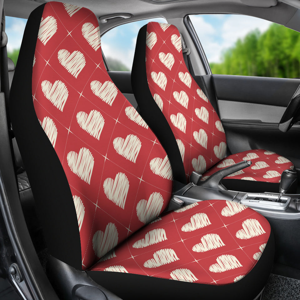 Heart Red Pattern Universal Fit Car Seat Covers