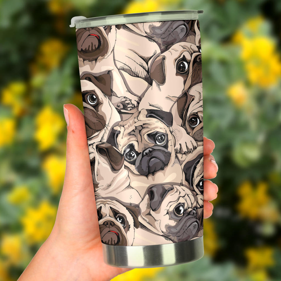 Pug Pattern Background Tumbler