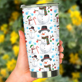 Snowman Pattern Background Tumbler