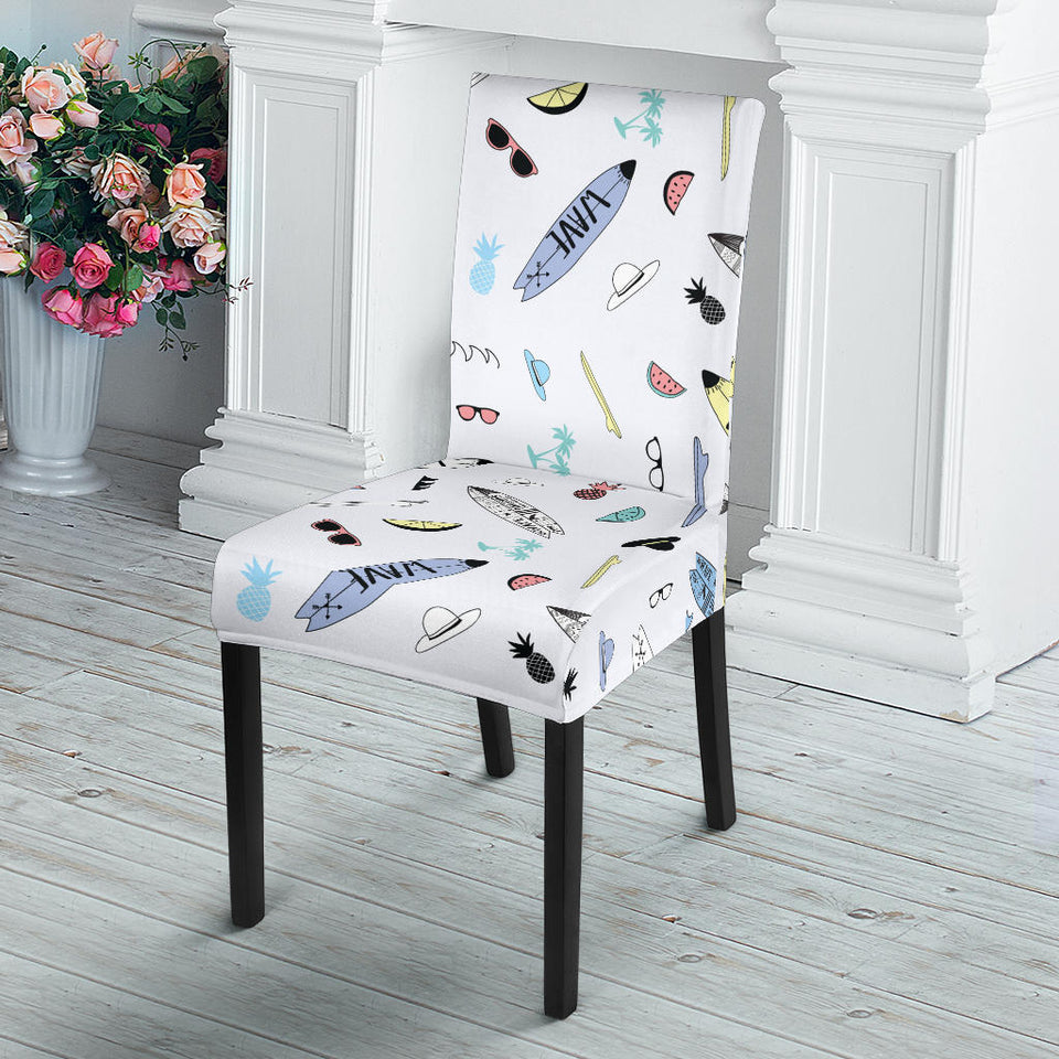 Surfboard Pattern Print Design 01 Dining Chair Slipcover
